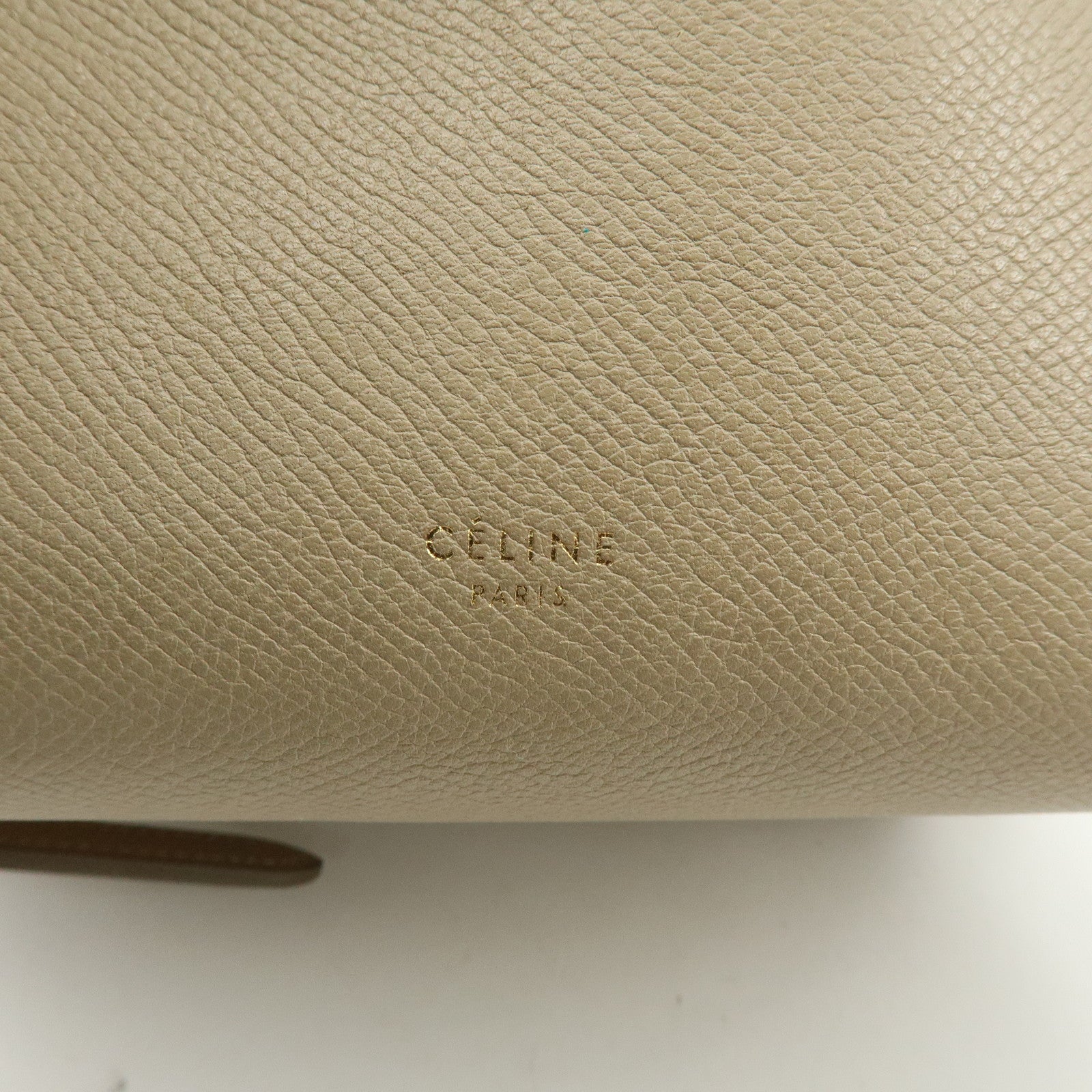 CELINE Belt Bag Leather 2WAY Bag Hand Bag Shoulder Bag Greige