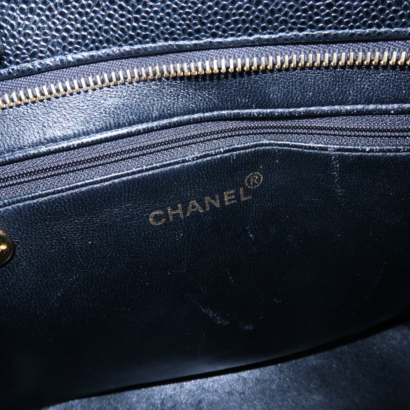 CHANEL Matelasse COCO Mark Medallion Caviarskin Tote Bag A01804