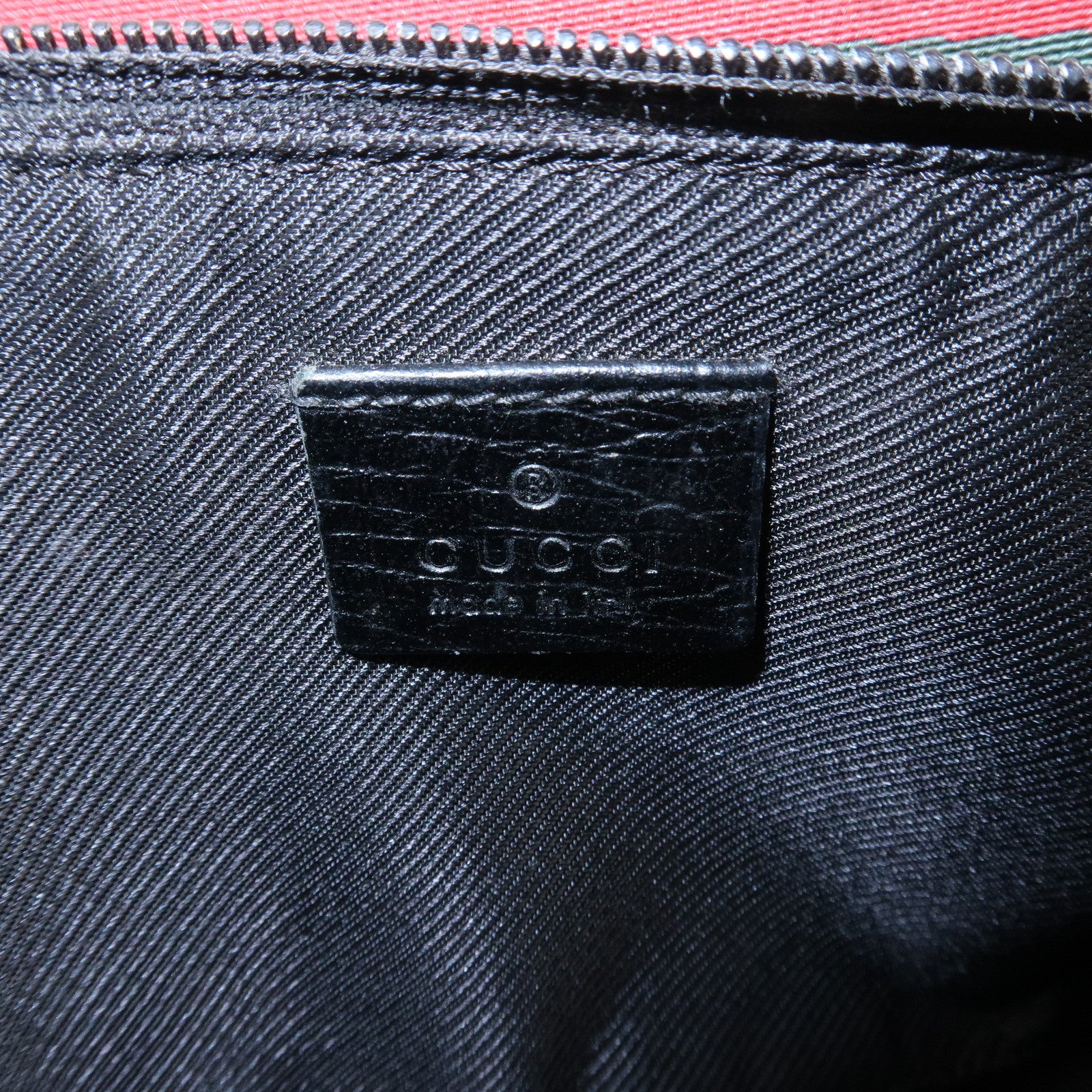 GUCCI Sherry Boat Bag GG Canvas Leather Hand Bag Black 141809