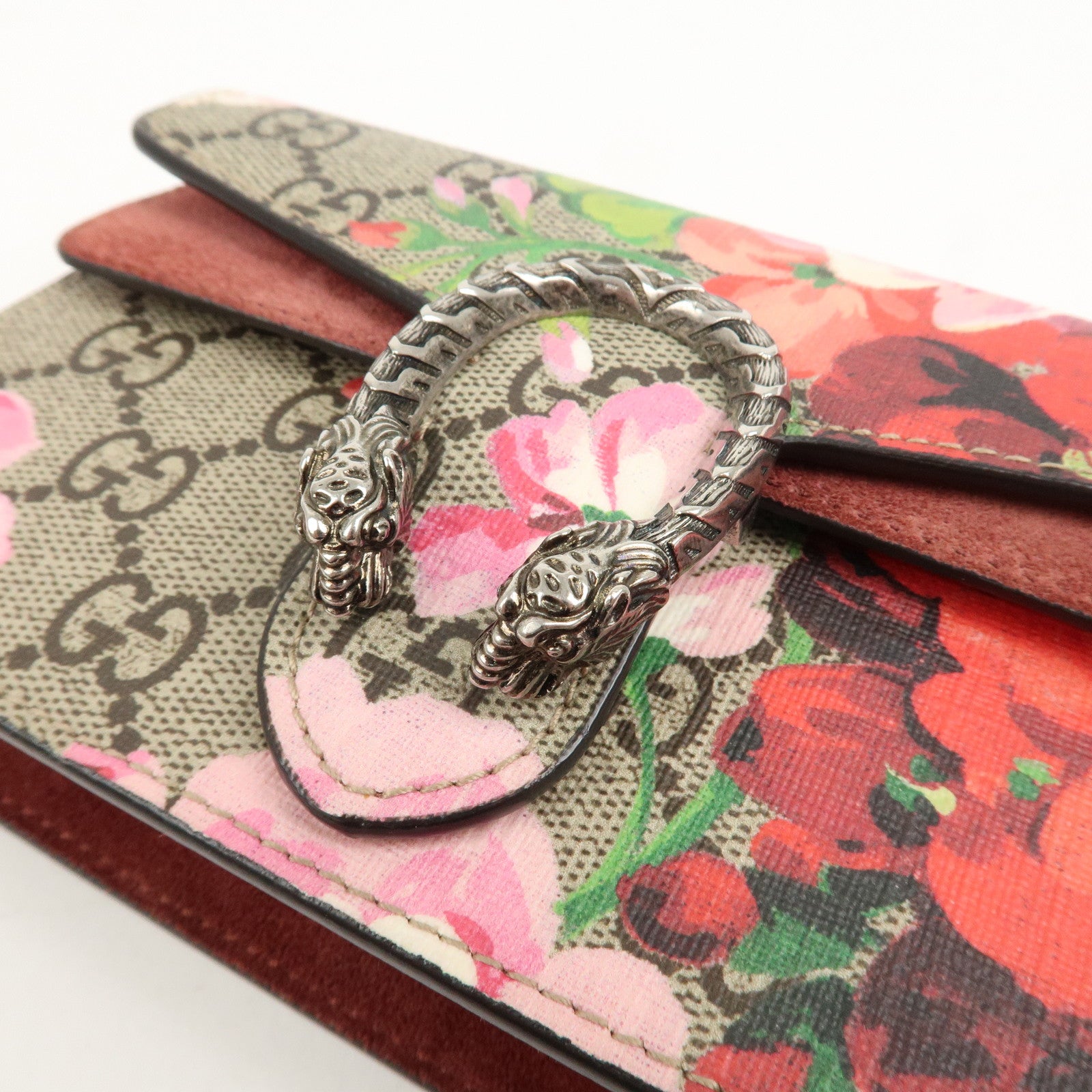 GUCCI Dionysus GG Supreme Mini Chain Shoulder Bag Beige Pink 476432
