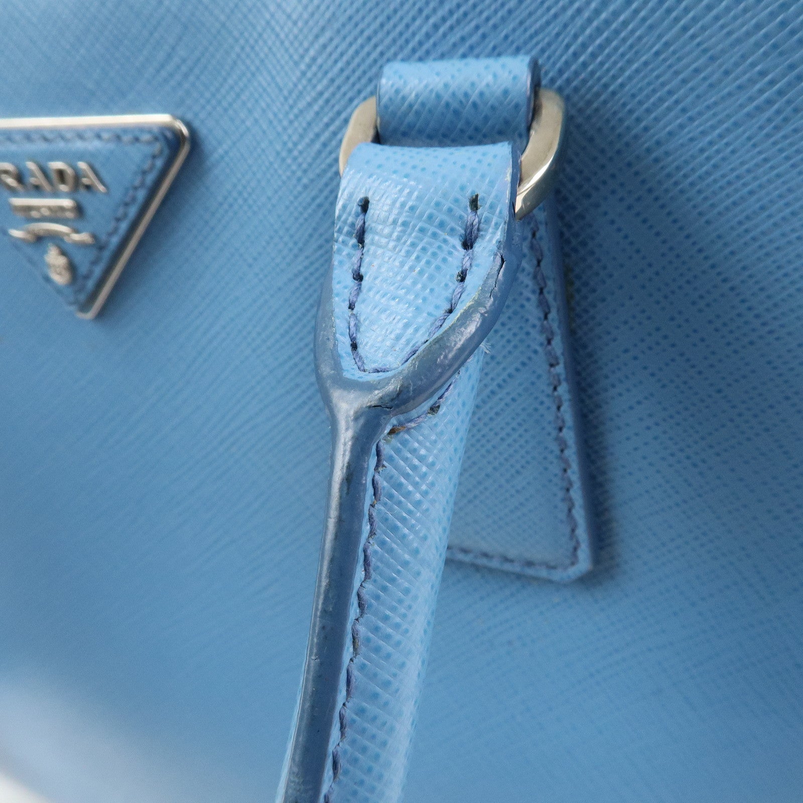 PRADA Traingle Logo Galleria 2Way Shoulder Bag Hand Bag 1BA863