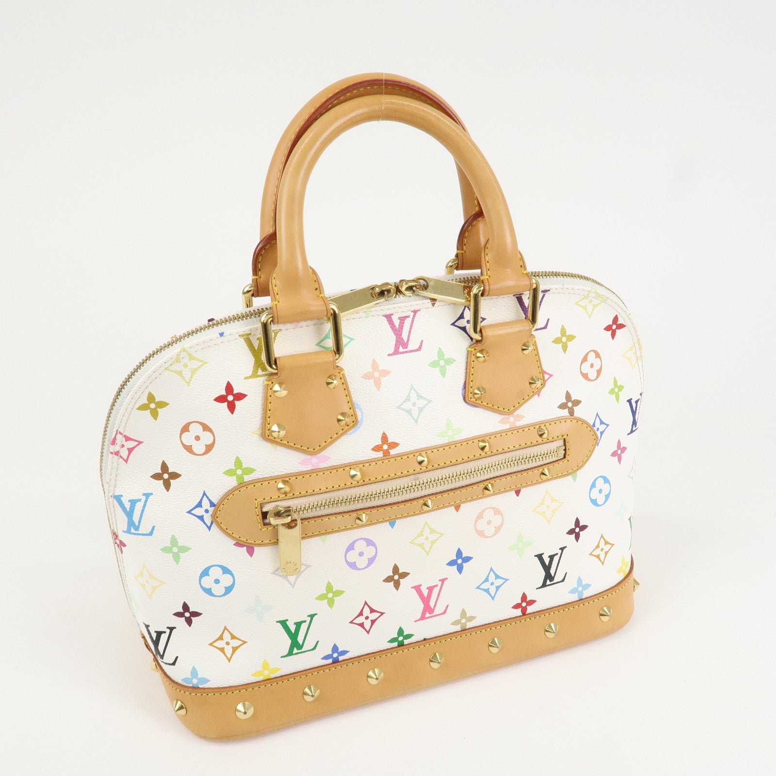 Louis Vuitton Monogram Multicolor Alma Hand Bag Blanc M92647 Used