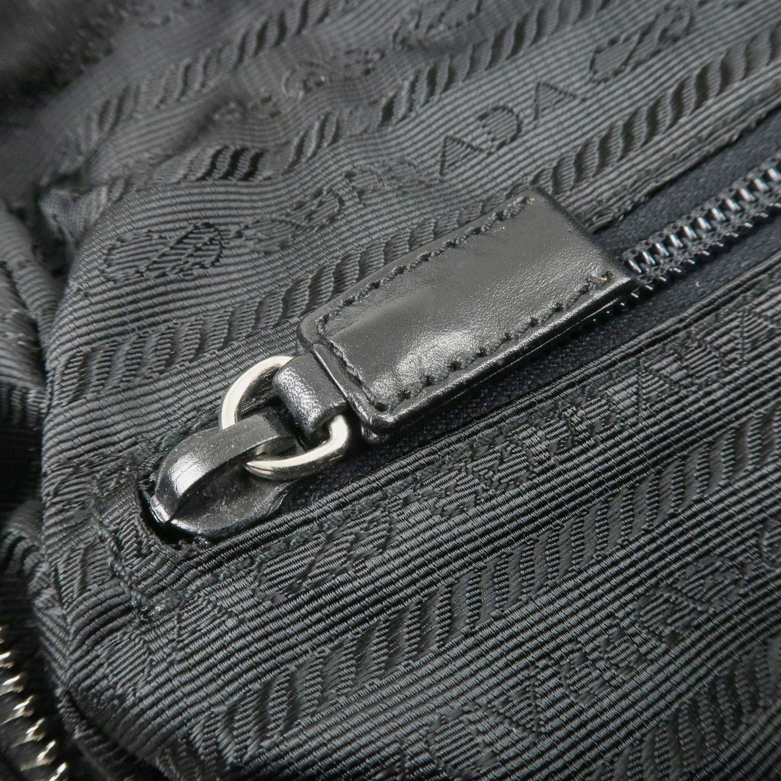 PRADA Leather Mini Boston Bag Hand Bag Black Used