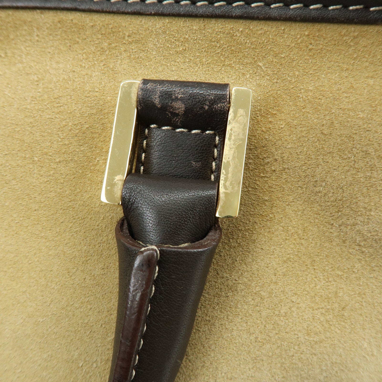 LOEWE Anagram Suede Leather Amazona 28 Hand Bag Brown