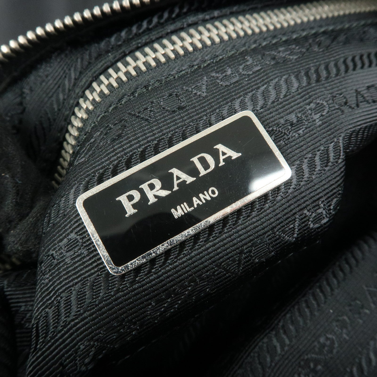 PRADA Triangle Logo Nylon Shoulder Bag Crossbody Bag Black BT0715