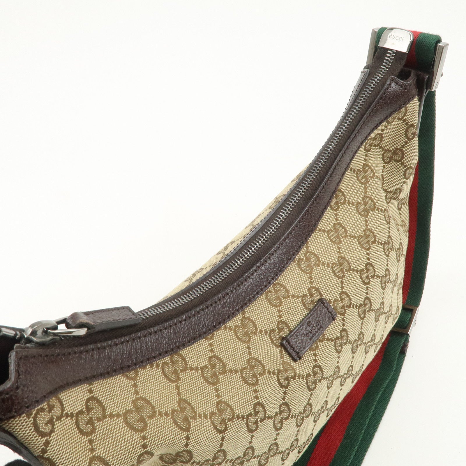 GUCCI Sherry GG Canvas Leather Shoulder Bag Crossbody Bag 181092