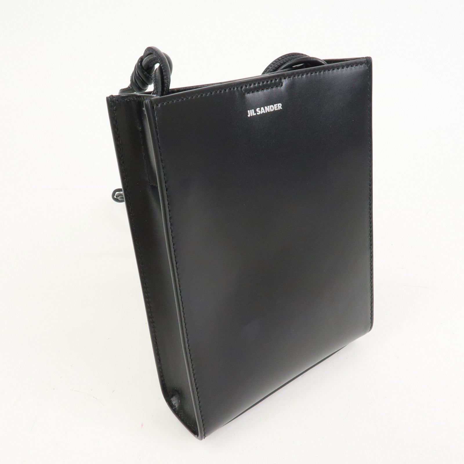 JIL SANDER Tangle Leather Small Shoulder Bag Crossbody Bag Black