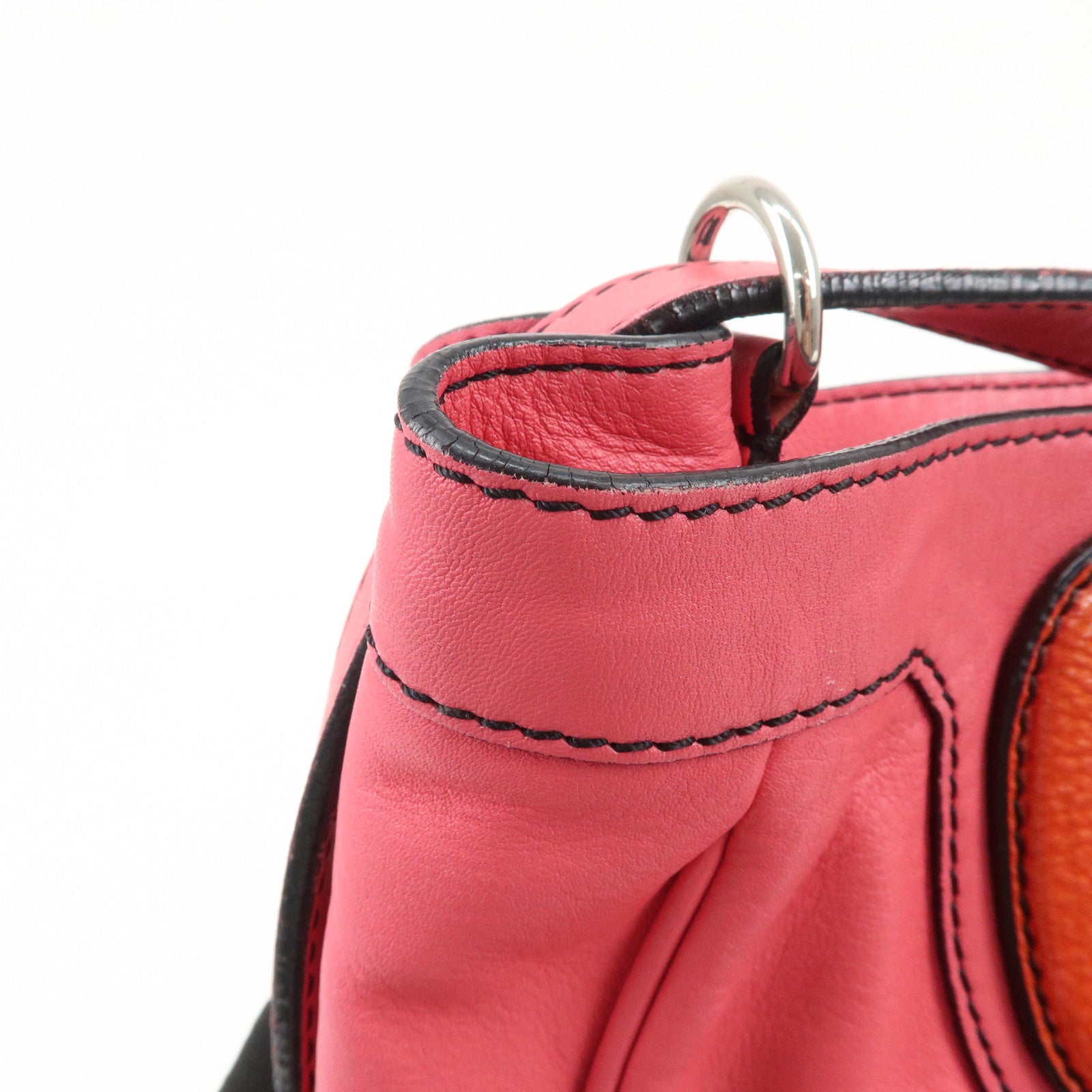 LOEWE Anagram Leather Shoulder Bag Hand Bag Pink