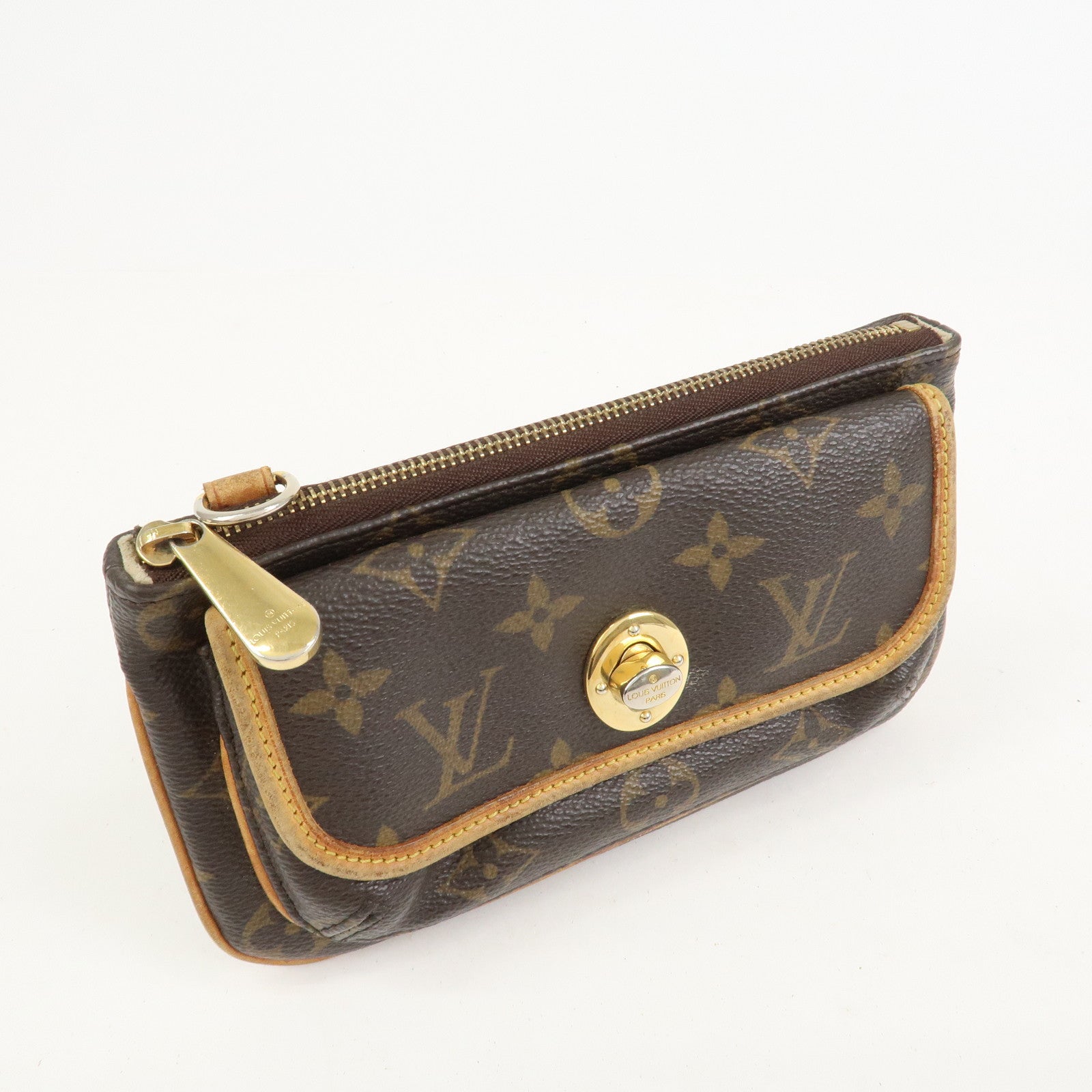 Louis Vuitton Monogram Pochette Tikal Pouch Purse Brown M60019