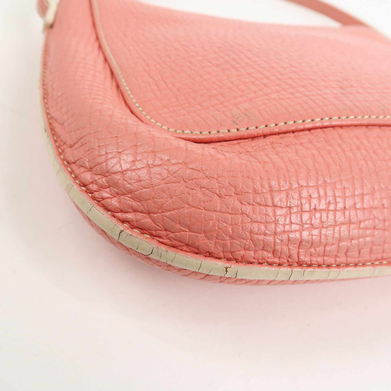 LOEWE Leather Shoulder Bag Hand Bag Pink Silver Hardware