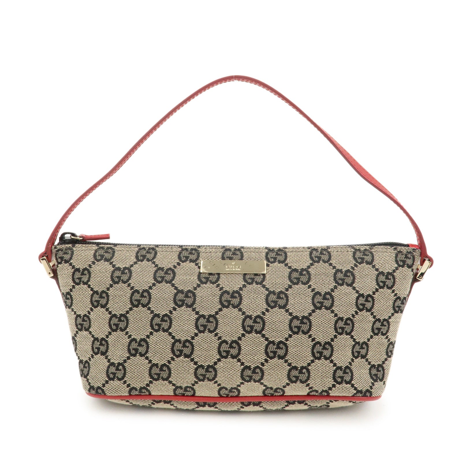 GUCCI GG Canvas Leather Accessory Pouch Hand Bag 039.1103