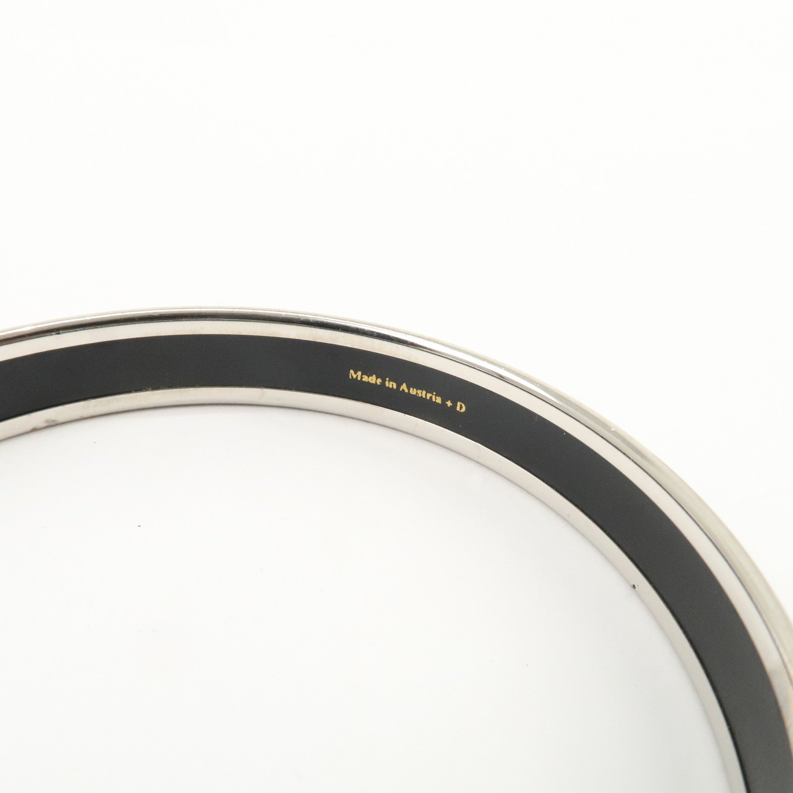 HERMES Email PM Bangle Bracelet Dark Navy Silver