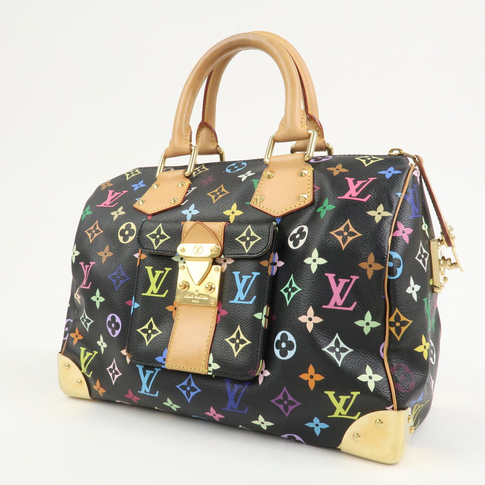 Louis Vuitton Monogram Multicolor Speedy 30 Hand Bag Noir M92642