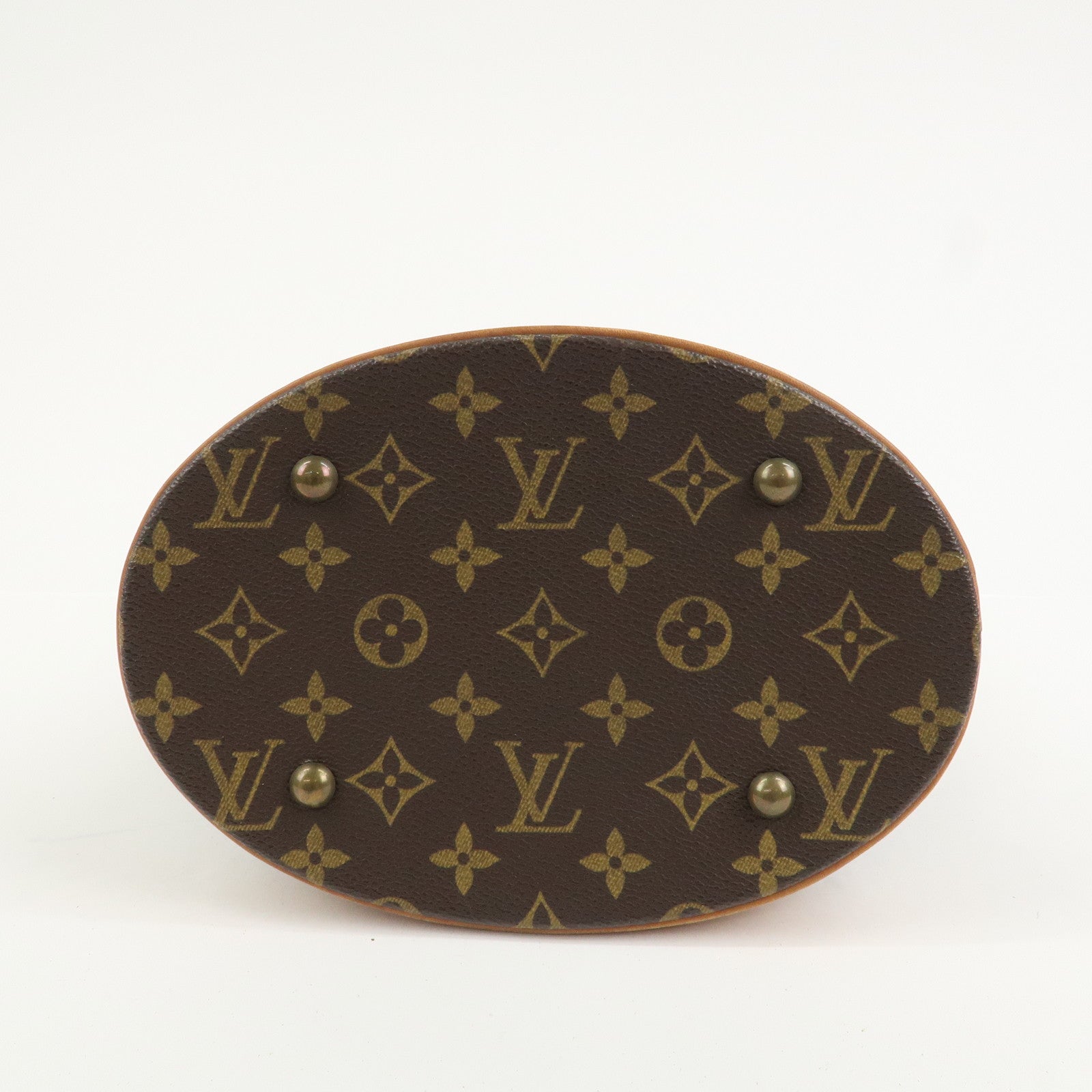Louis Vuitton Monogram Canvas Bucket PM Hand Bag Brown M42238