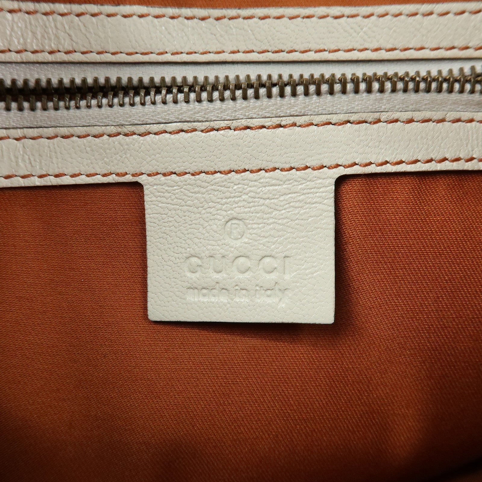 GUCCI Interlocking G Leather Hand Bag Shoulder Bag Ivory 121552