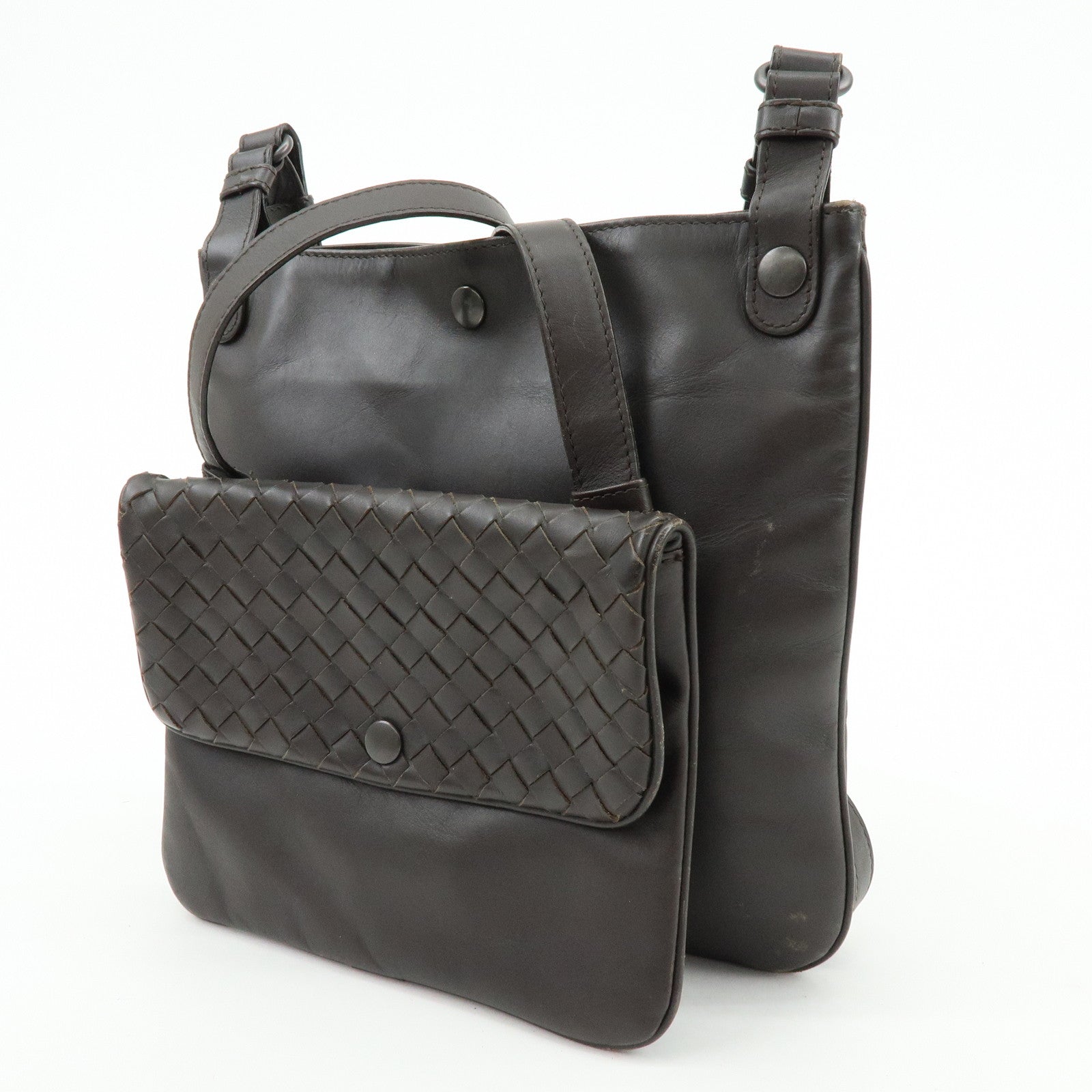 BOTTEGA VENETA Intrecciato Calf Leather Shoulder Bag Brown 273350