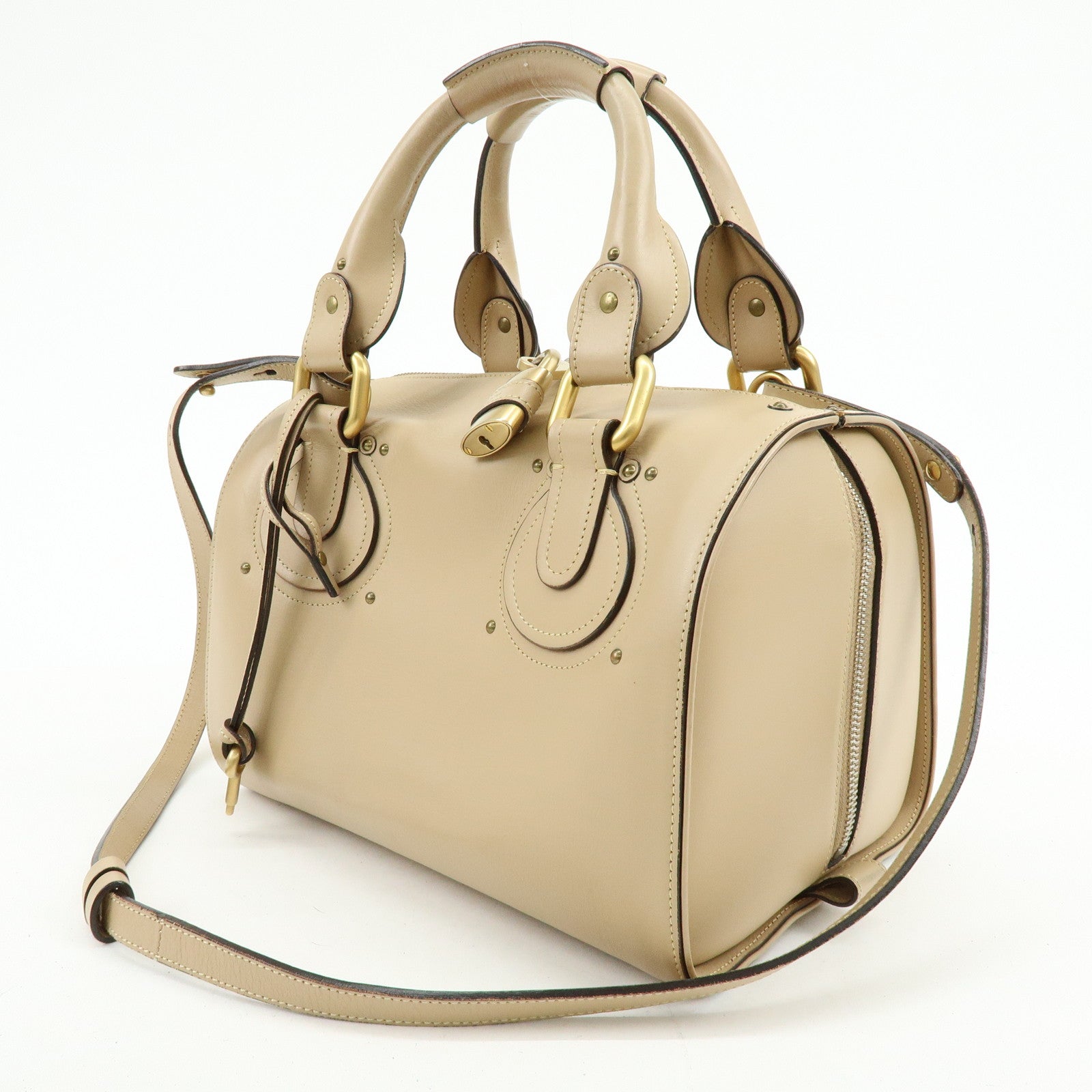 Chloe Paddington Leather 2Way Bag Shoulder Bag Shoulder Bag Beige
