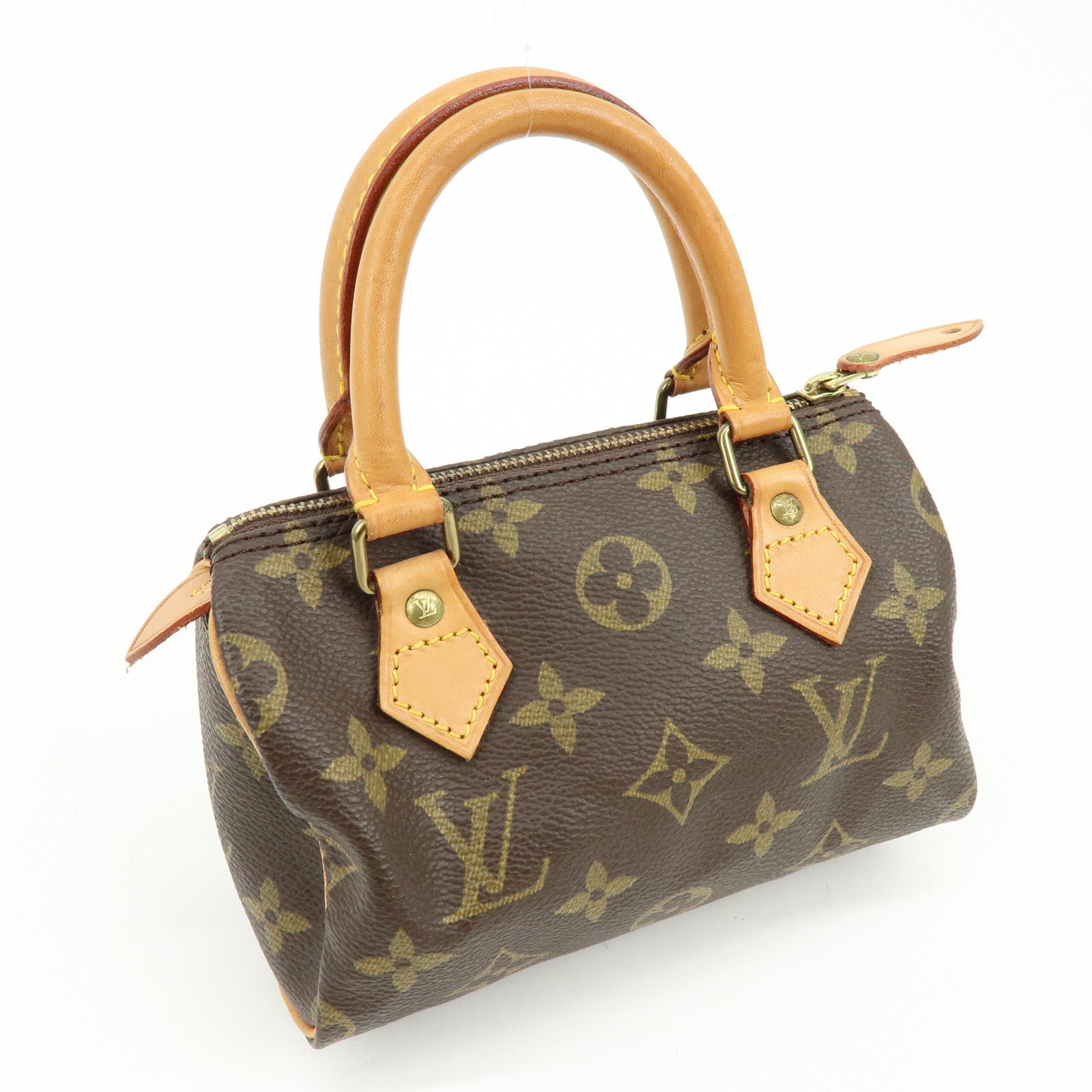 Louis Vuitton Monogram Mini Speedy Hand Bag Brown M41534