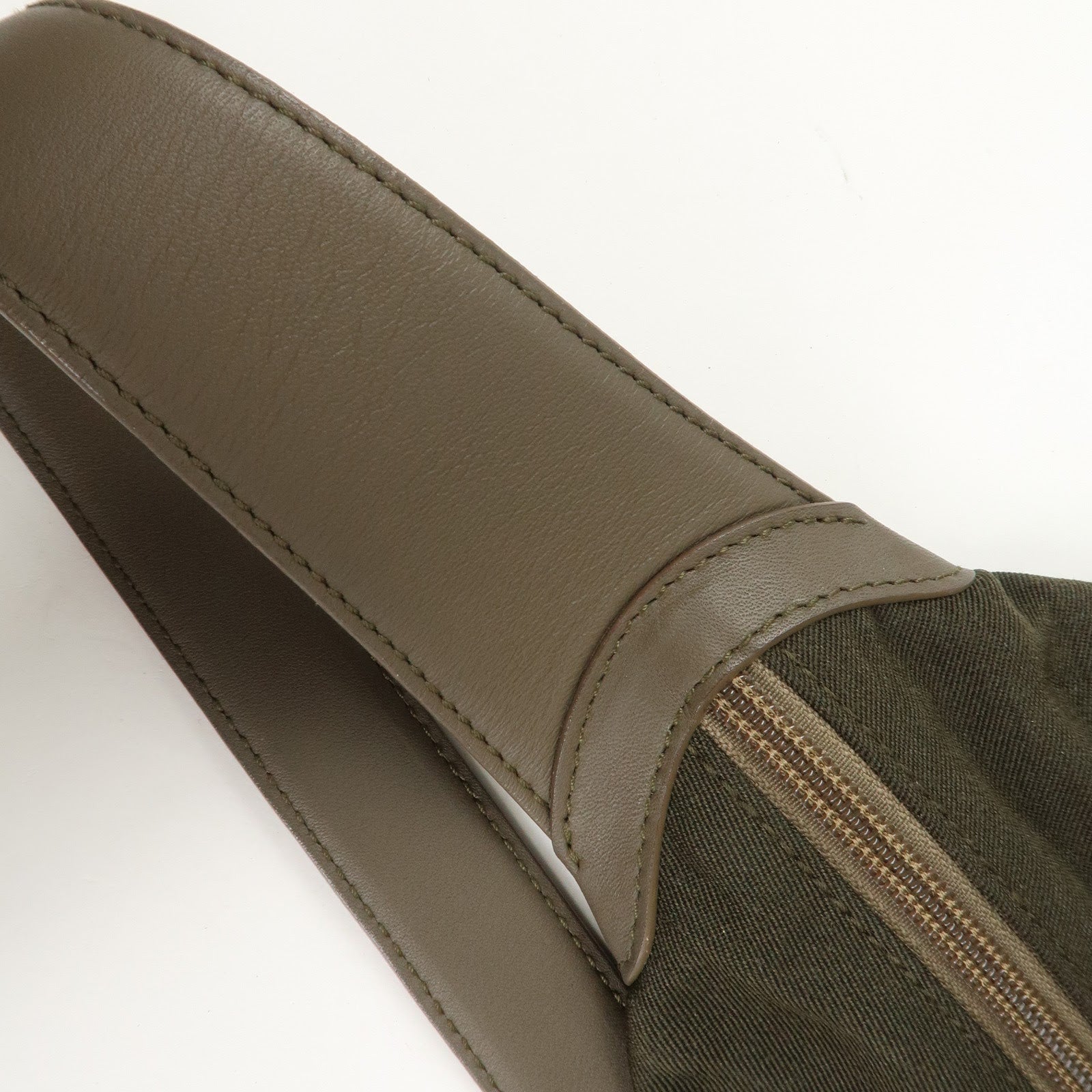LOEWE Anagram Canvas Leather Backpack Rucksuck Khaki Brown