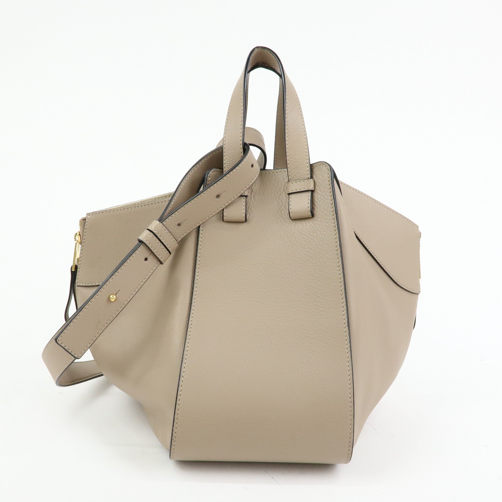 LOEWE Anagram Hammock Small Leather Shoulder Crossbody Bag Greige