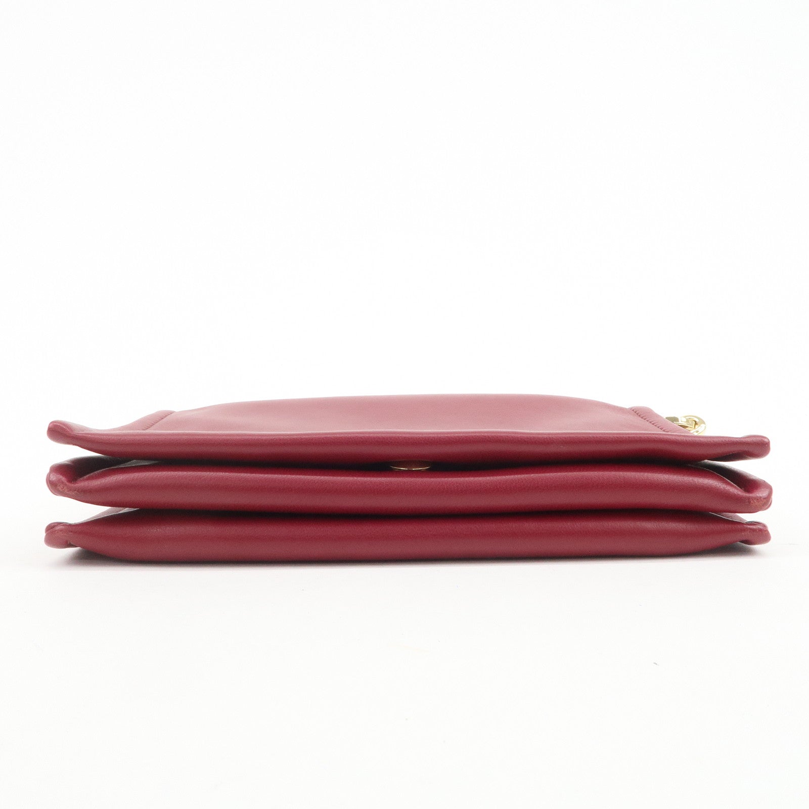 VALENTINO Leather 2Way Bag Shoulder Bag Hand Bag Wine Red