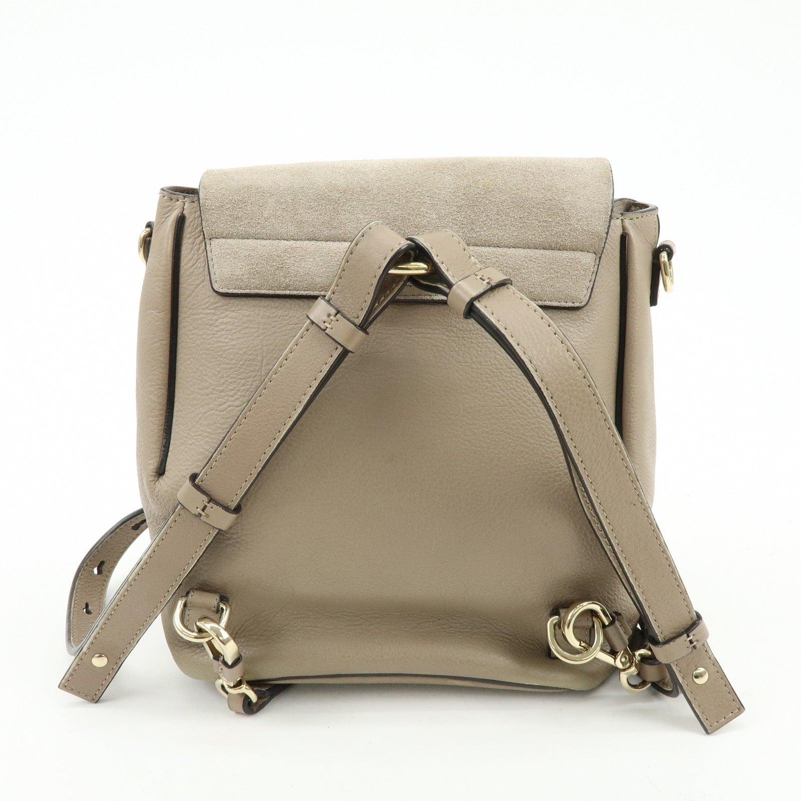 Chloe Faye Suede Leather Backpack Rucksack Greige