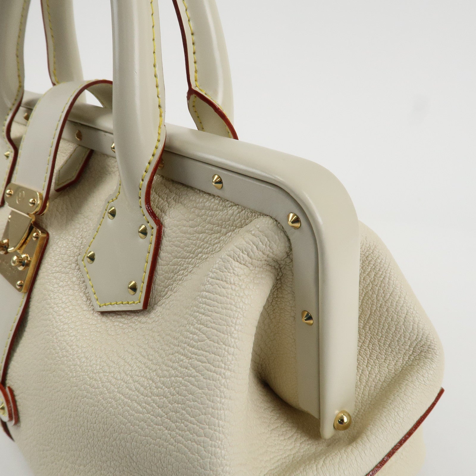 Louis Vuitton Suhari Leather PM Blanc Ivory Gold Hardware M91811 Used