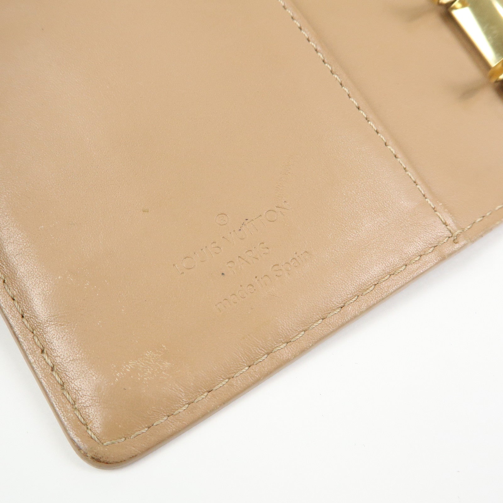 Louis Vuitton Monogram Vernis Agenda PM Planner Cover Beige R21001