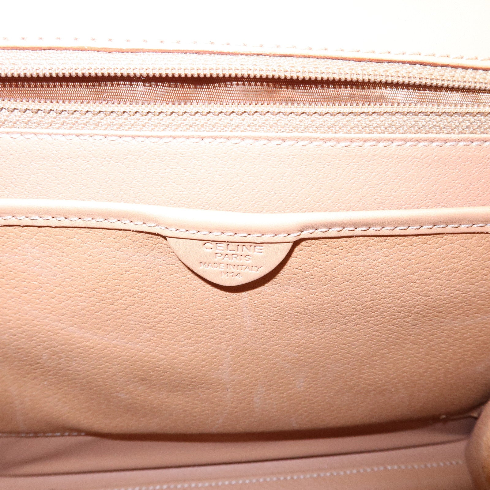 CELINE Macadam PVC Leather Hand Bag Top Handle Flap Bag Brown