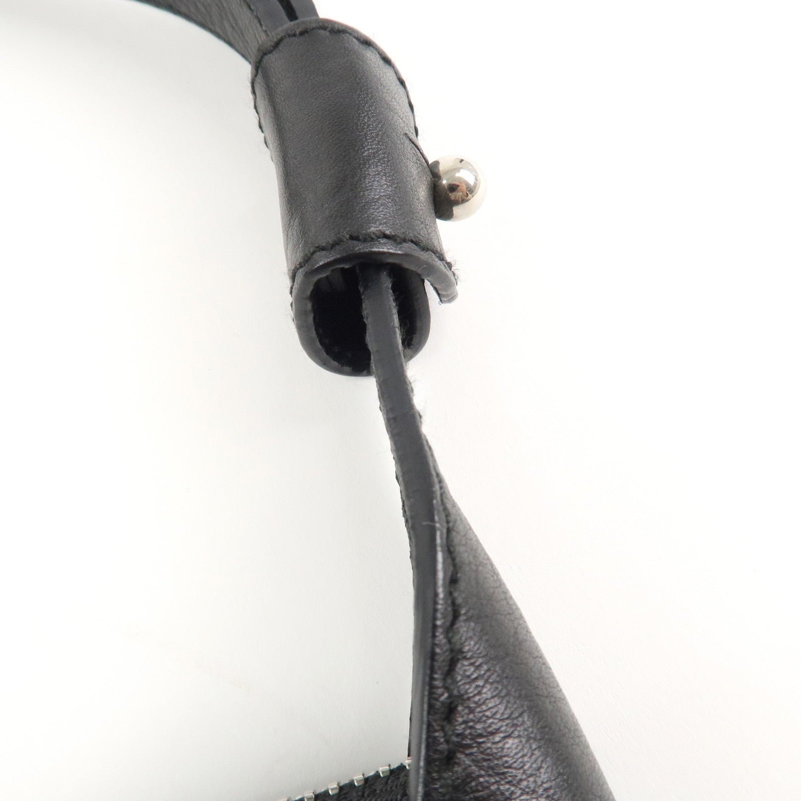 Ferragamo Gancini Leather Shoulder Bag Black Used