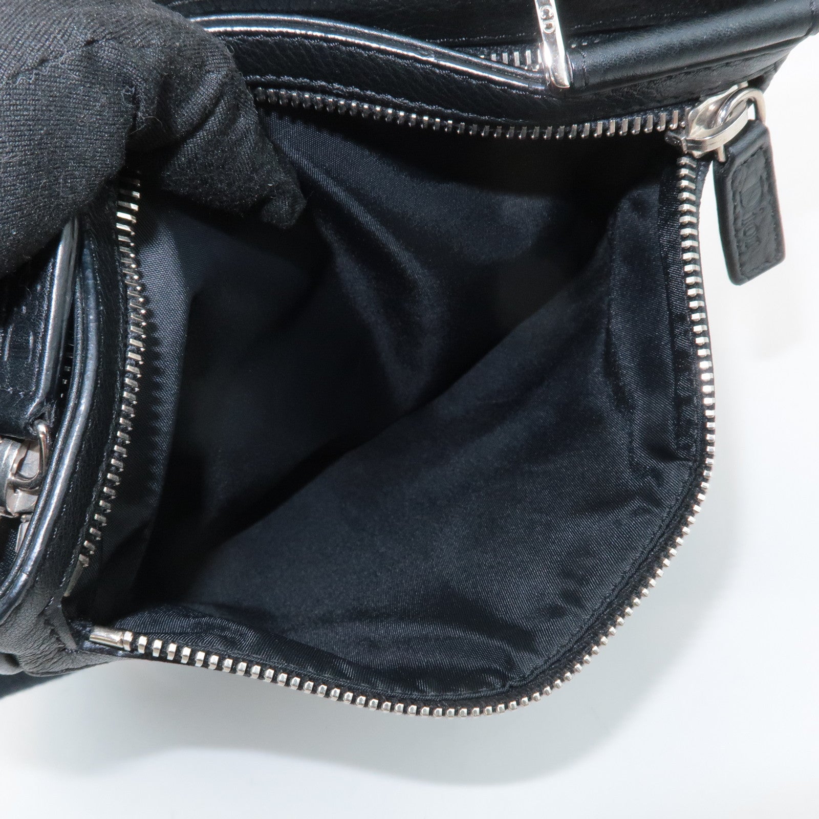 Christian Dior Trotter Street Chic Leather Canvas Shoulder Bag Used