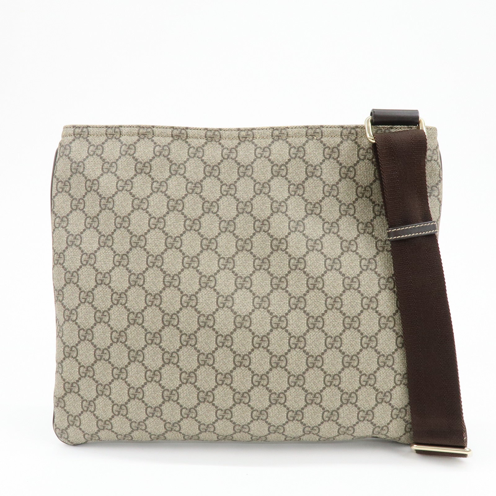 GUCCI GG Supreme Leather Shoulder Bag Crossbody Bag Beige 201446