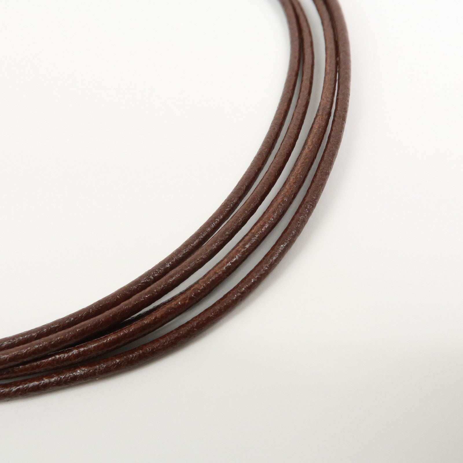 BVLGARI Five Strand Logo Choker Necklace Brown