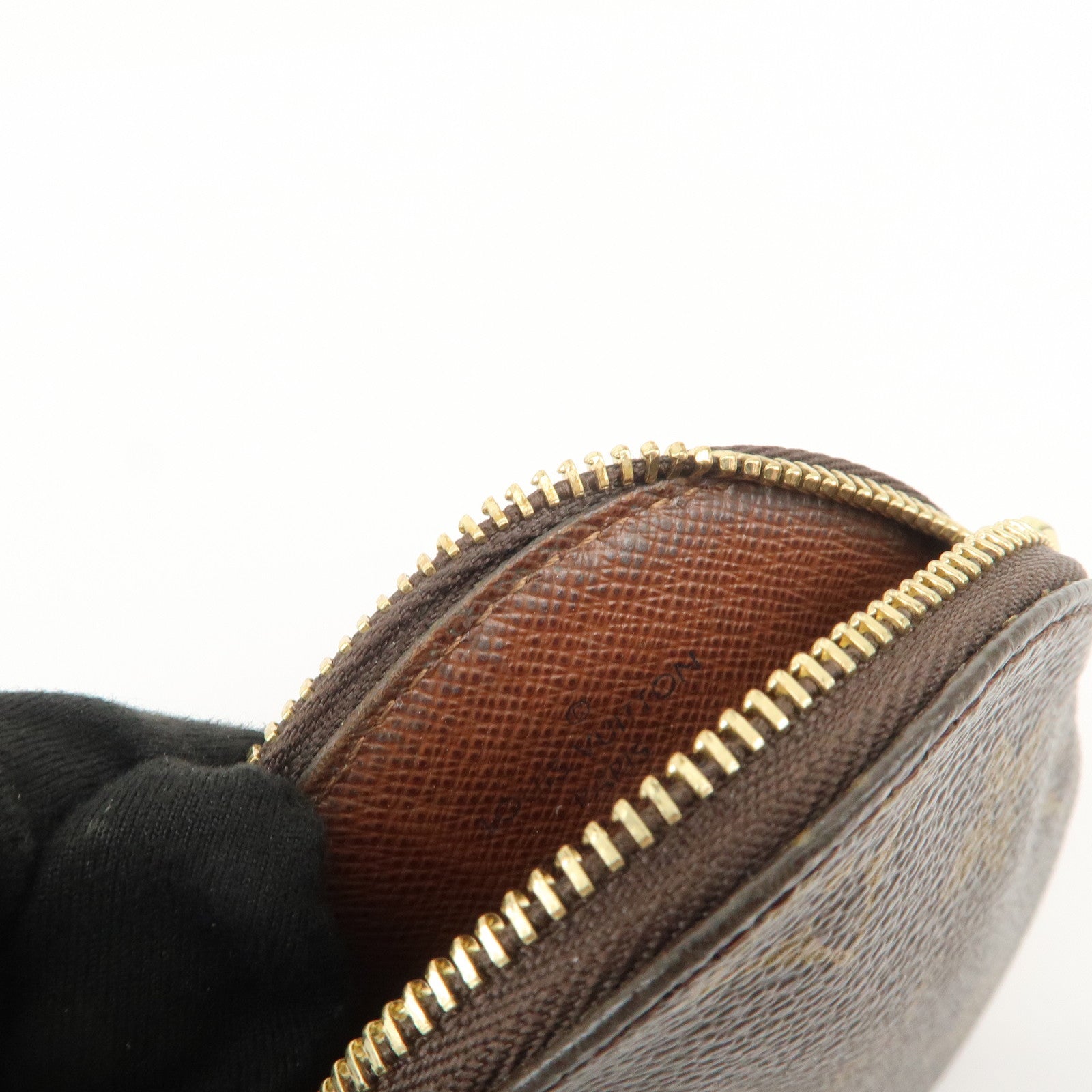 Louis Vuitton Monogram Porte Monnaie Rond Coin Case Brown M61926