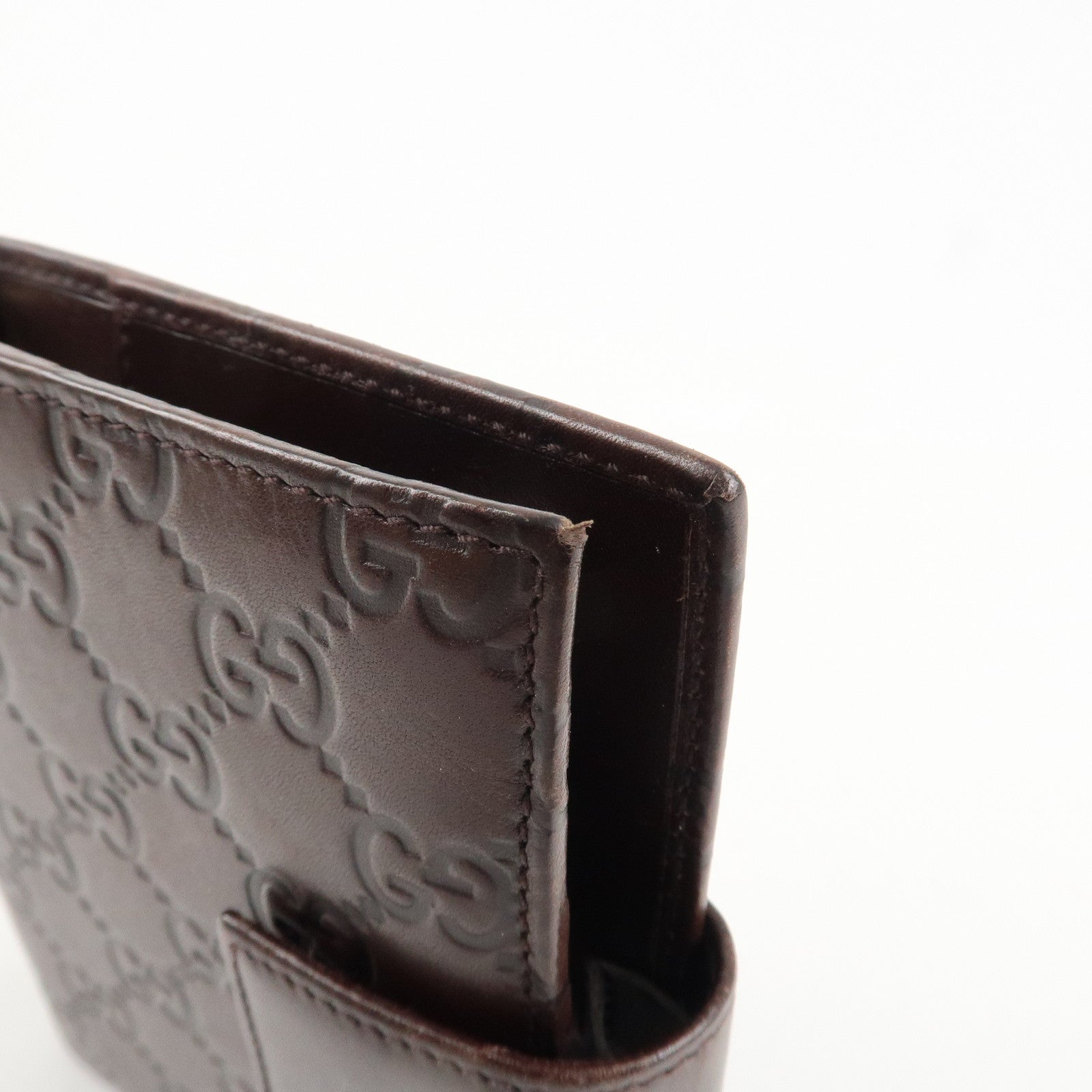 GUCCI Guccissima Leather Planner Cover Dark Brown 115240 Used