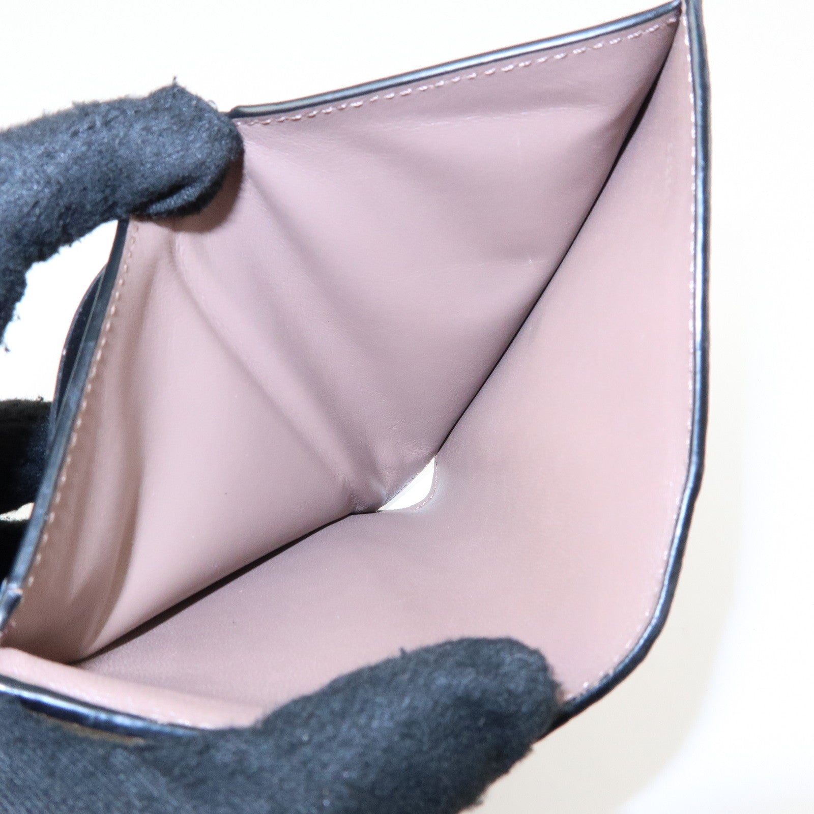 LOEWE Anagram Leather Compact Wallet Beige Yellow