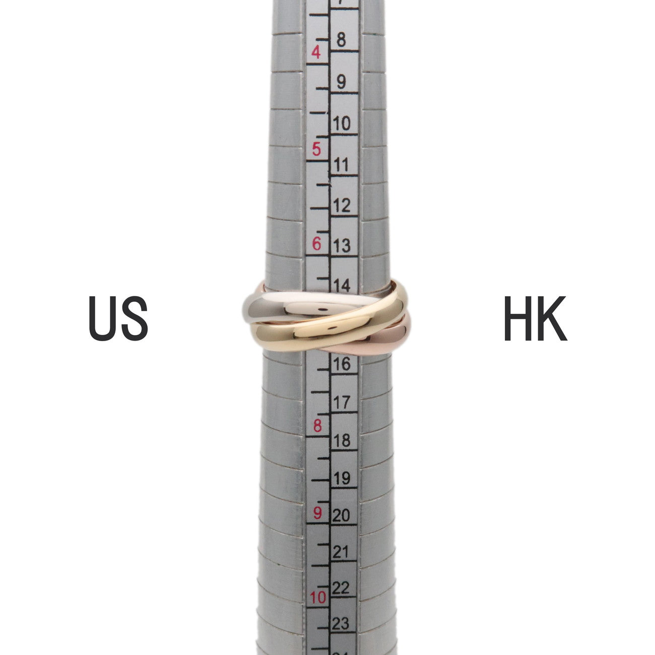 Cartier Trinity Ring K18 750YG/WG/PG #46 US7 EU54 HK15