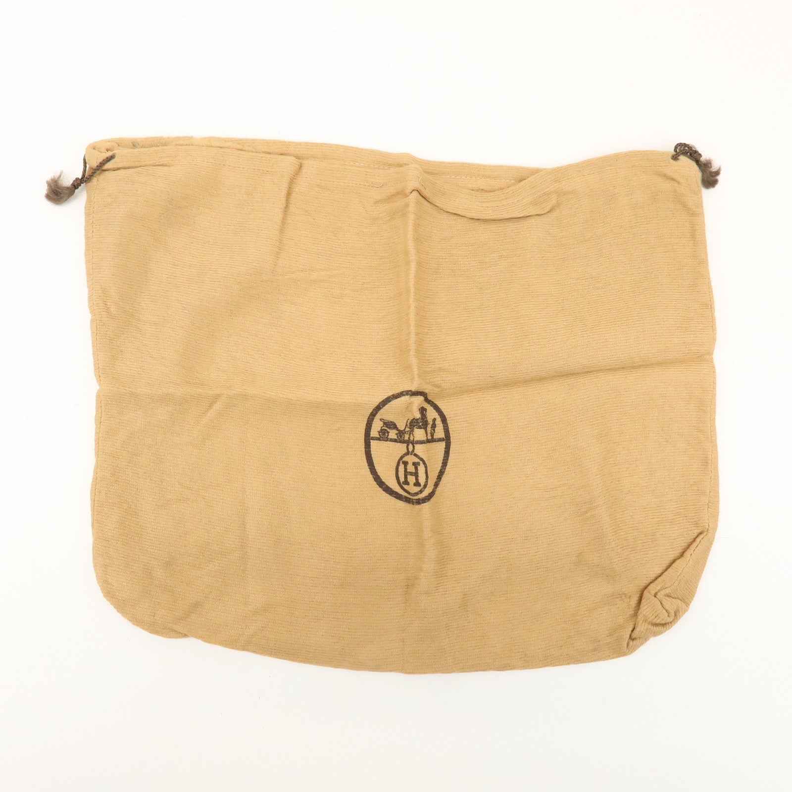 HERMES Set of 8 Drawstring Style Dust Bag Storage Bag Beige Brown