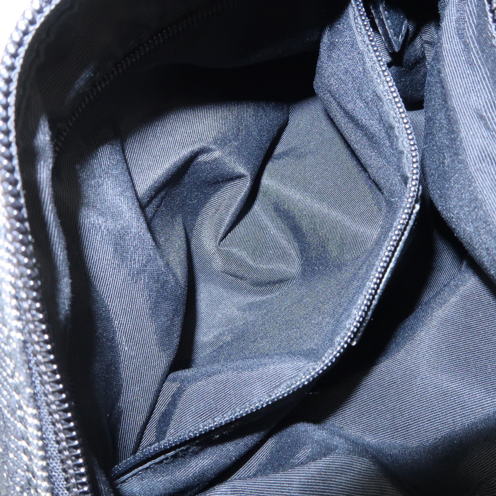 GUCCI GG Canvas Leather Shoulder Bag Hand Bag Black 92699 Used