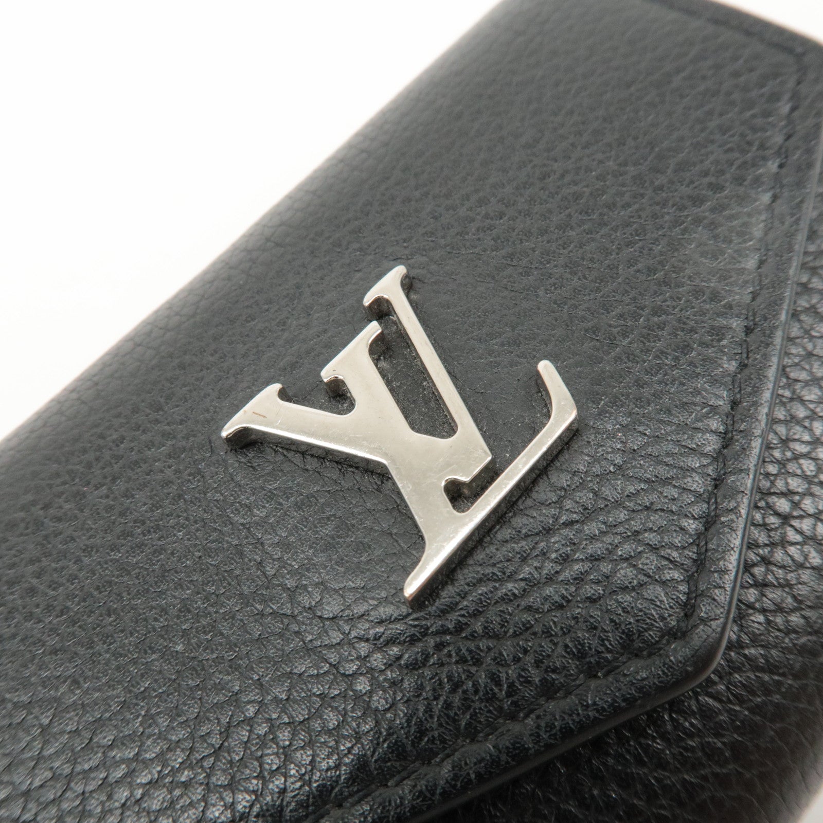 Louis Vuitton Leather Portefeuille Lock Mini Compact Wallet M63921 Used