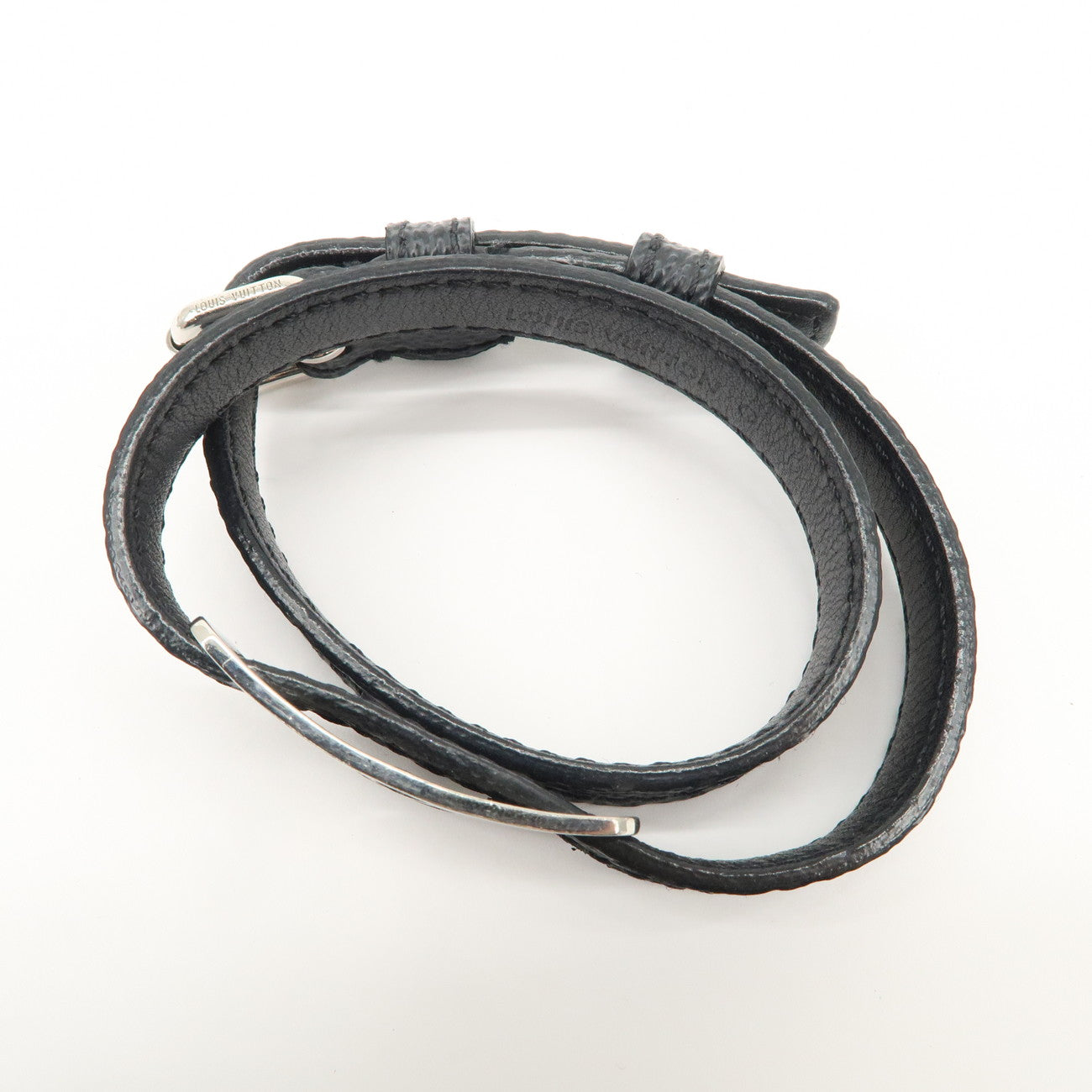 Louis Vuitton Damier Glaphite Bracelet Sign It Black Silver M6616E