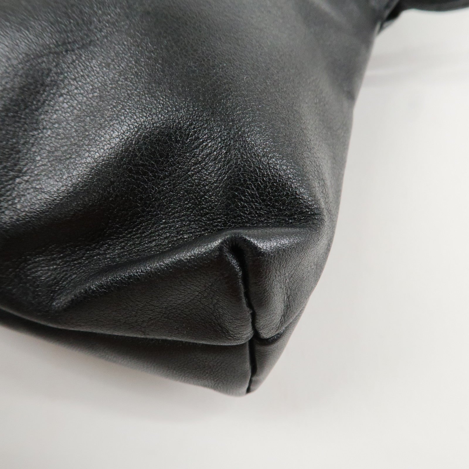 GUCCI Leather Shoulder Bag Black Silver Hardware 200110 Used