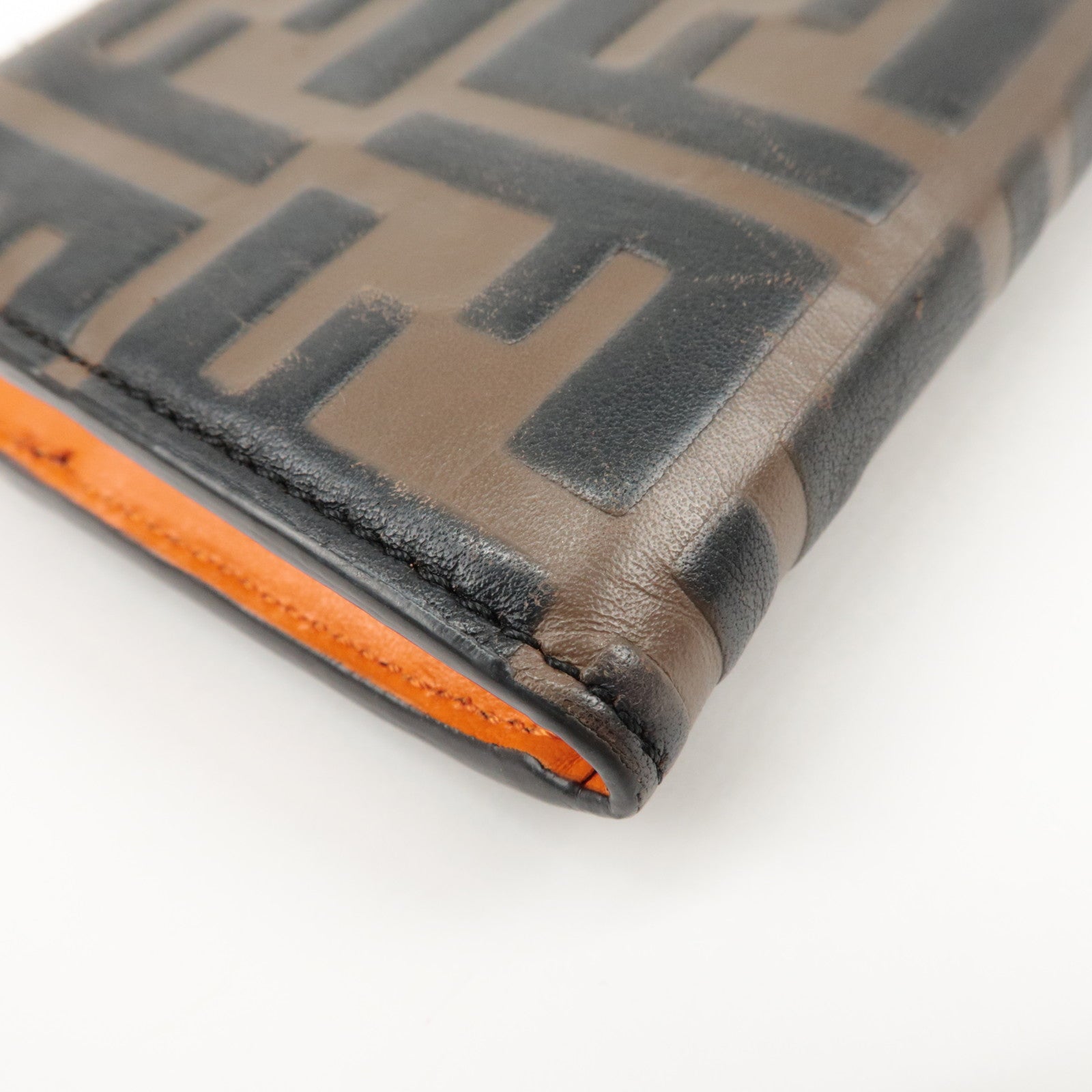 FENDI Zucca Baguette Continental Wallet 8M0251 Brown Orange 8M0251 Used