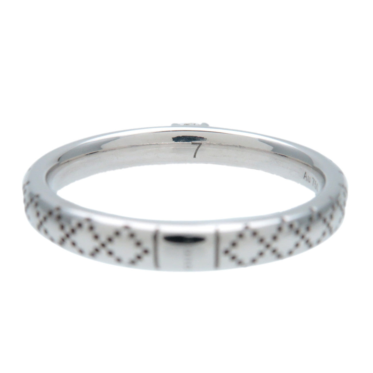 GUCCI Diamantissima 1P Diamond Ring K18WG 750 White Gold #7 US4