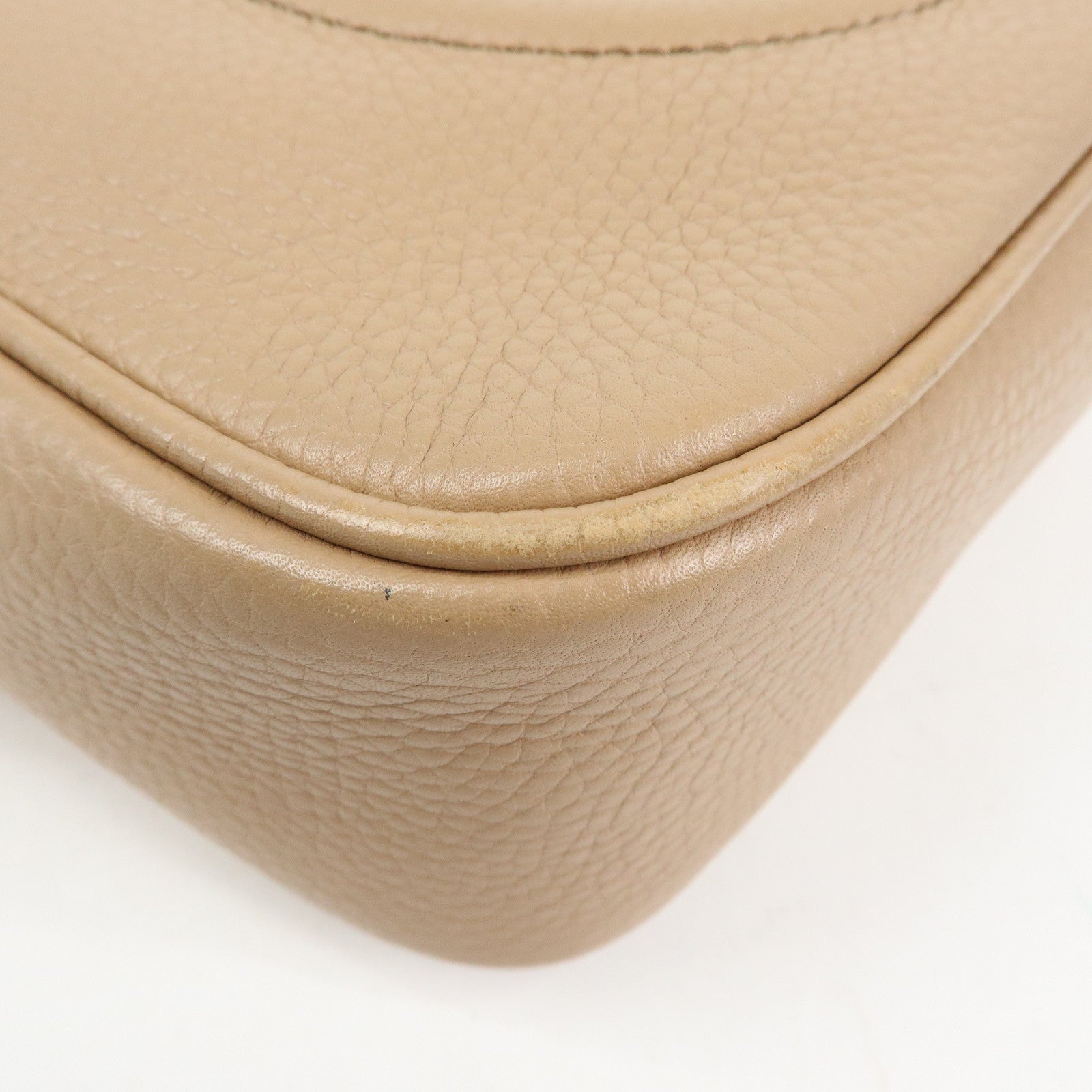 GUCCI SOHO Interlocking G Leather Shoulder Bag Beige 308364