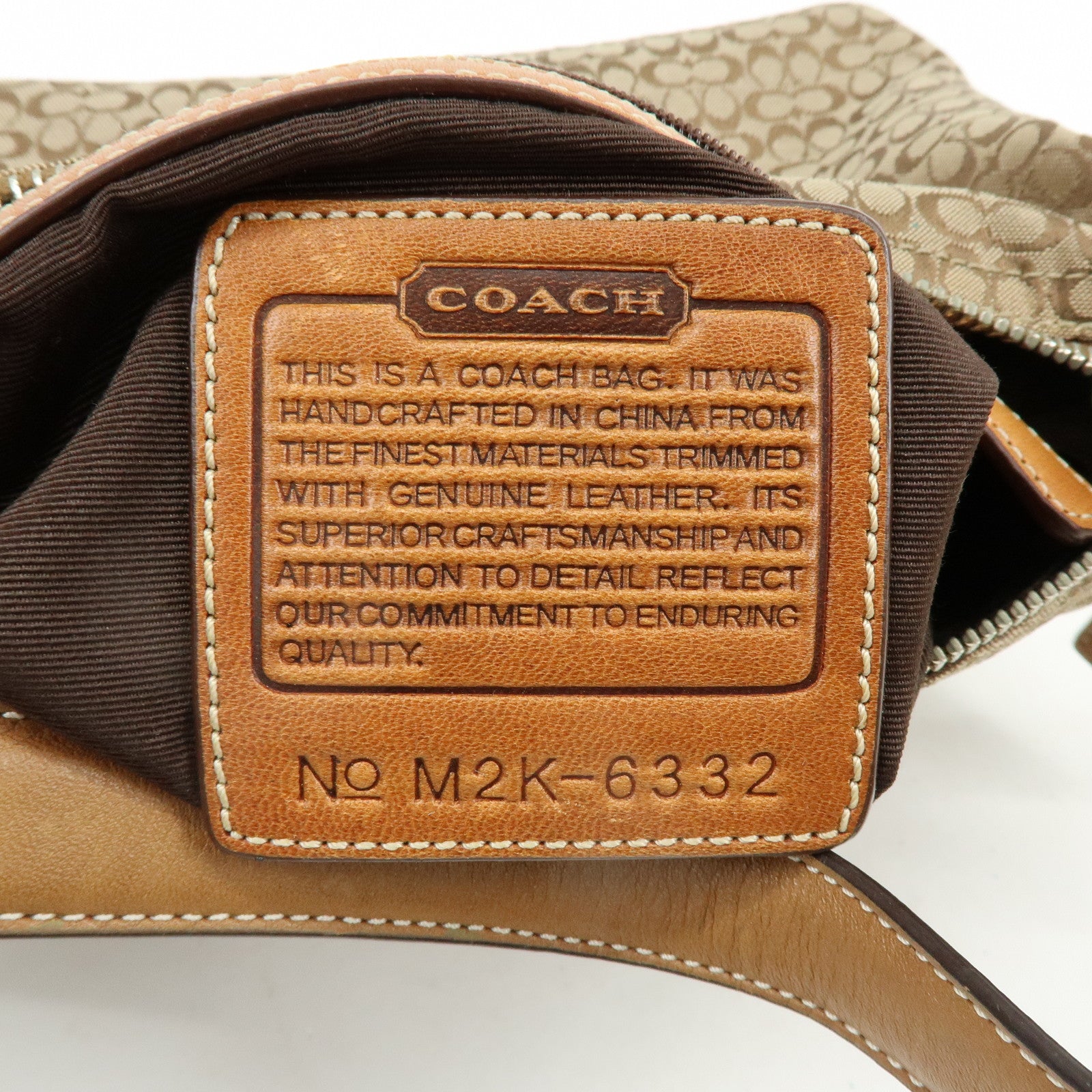 COACH Signature Canvas Leather Hand Bag Shoulder Bag Brown