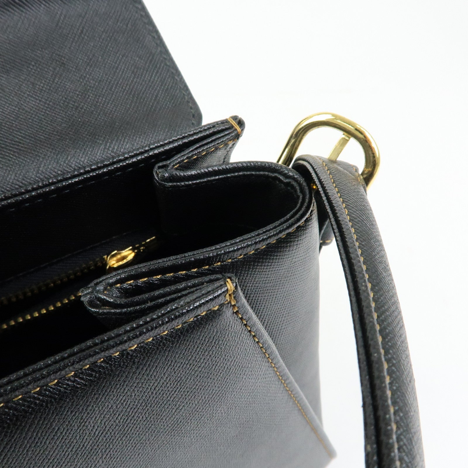 VALENTINO Leather 2Way Bag Hand Bag Shoulder Bag Black