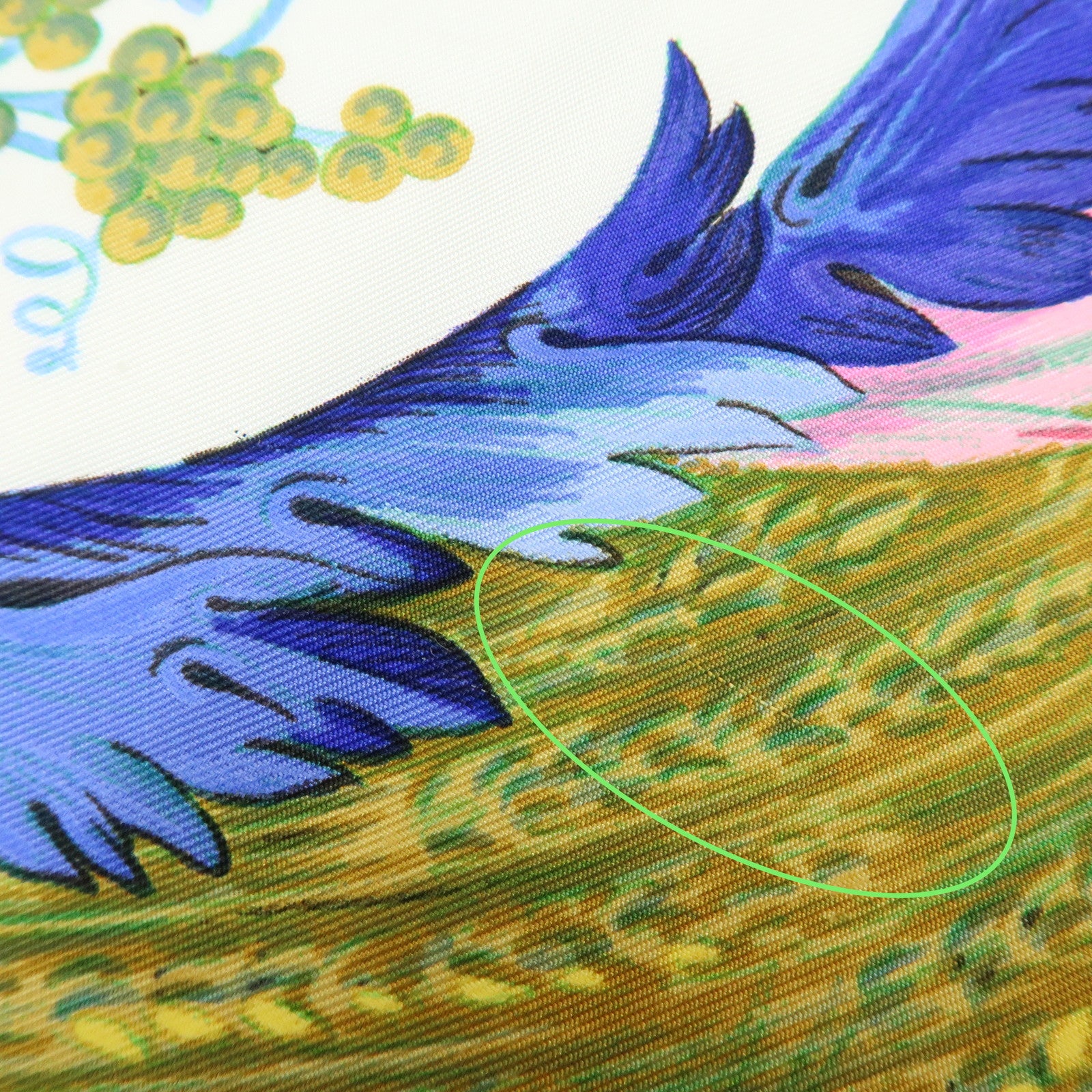 HERMES Carre 90 Silk 100% Scarf CERES White Blue Navy