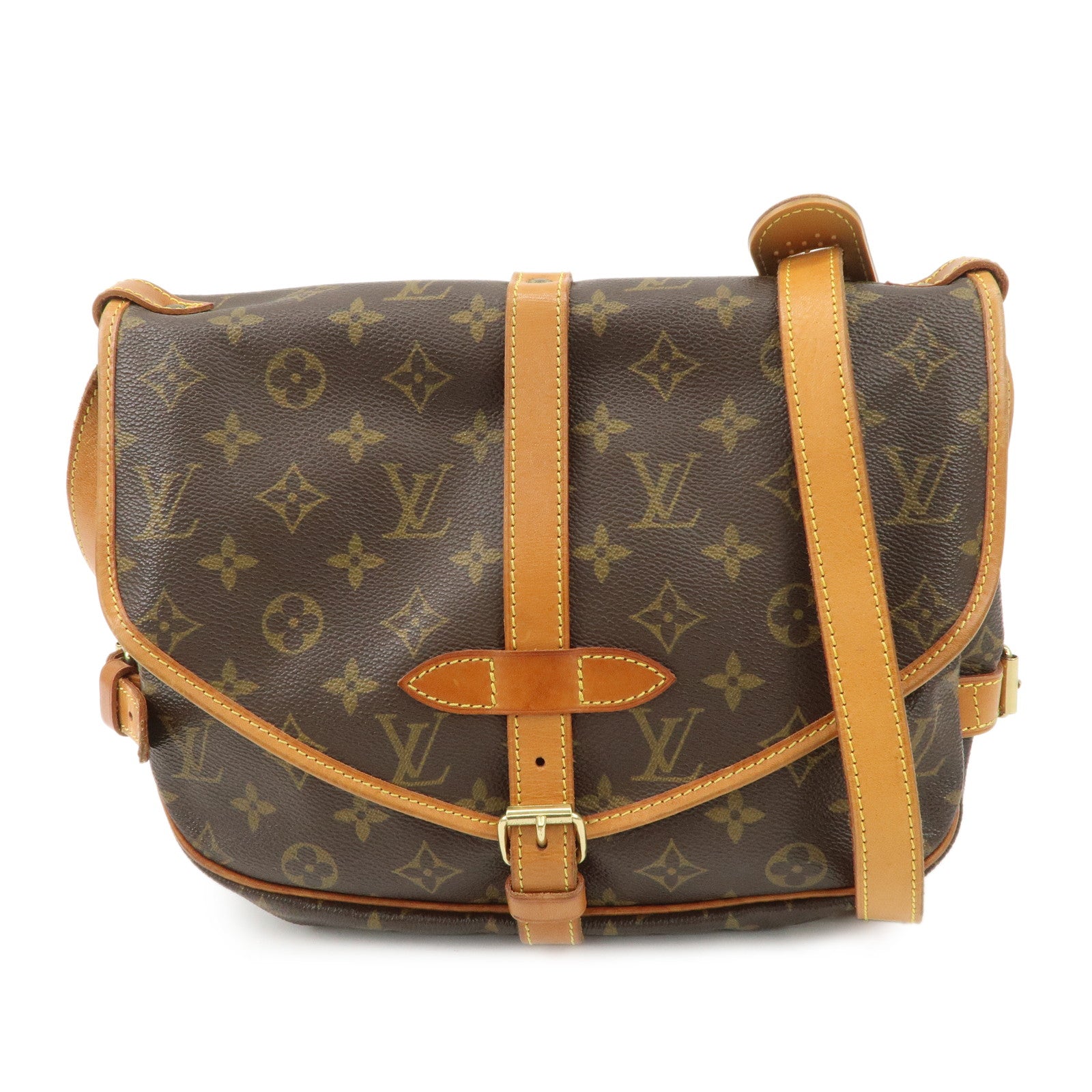 Louis Vuitton Monogram Saumur 30 Shoulder Bag Brown M42256 Used