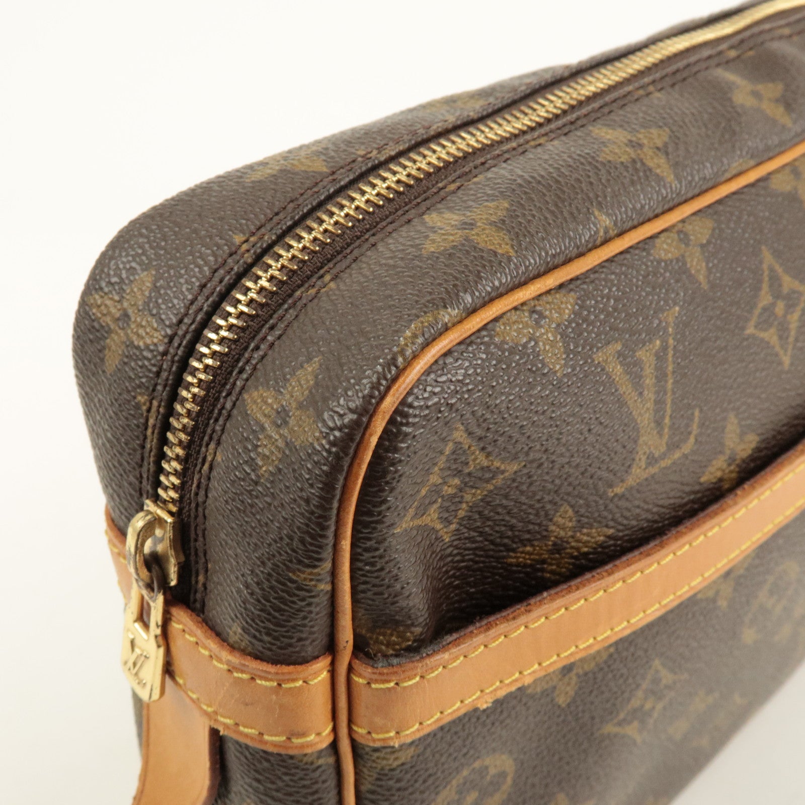 Louis Vuitton Monogram Compiegne 28 Pouch Clutch Bag Brown M51845 Used